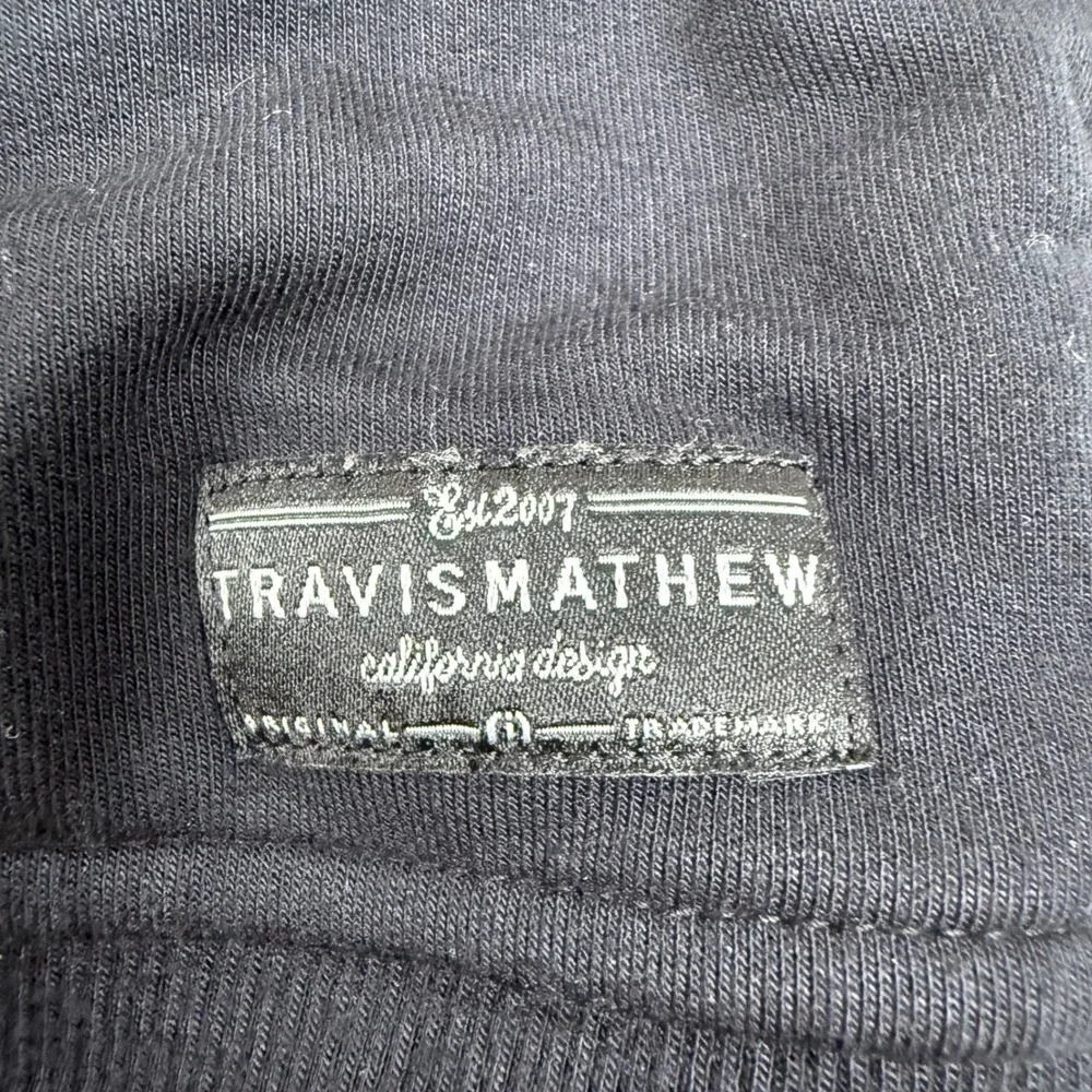 Travis Mathew Mens Black Quarter Zip Pullover Crown Royal Logo Fleece Large